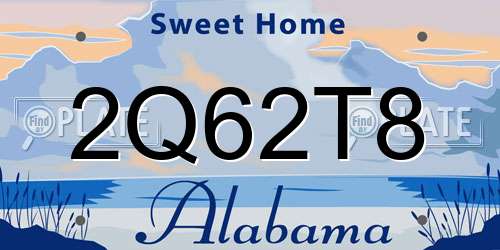 2Q62T8 Alabama License Plate