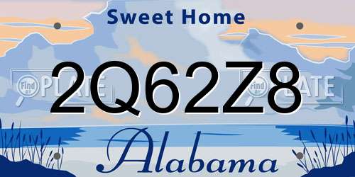 2Q62Z8 Alabama License Plate