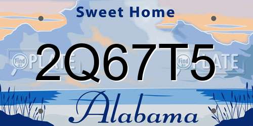 2Q67T5 Alabama License Plate