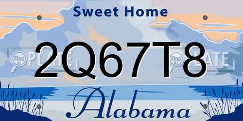 2Q67T8 Alabama License Plate