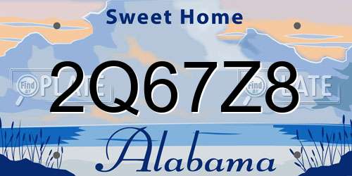 2Q67Z8 Alabama License Plate