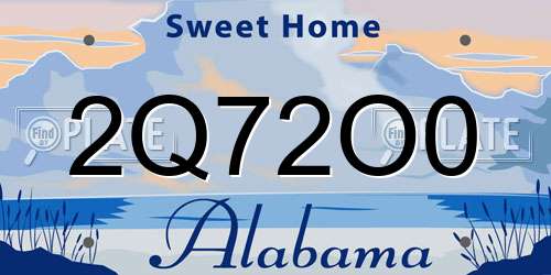 2Q72O0 Alabama License Plate