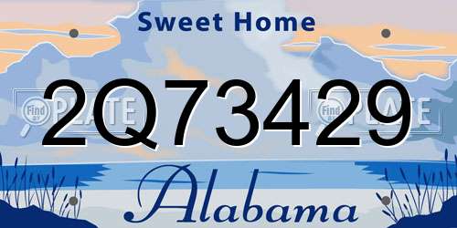 2Q73429 Alabama License Plate