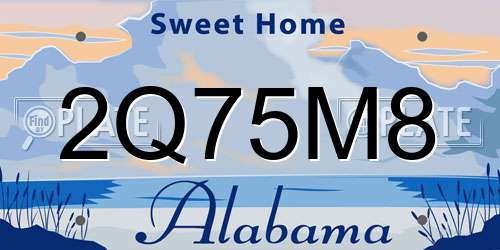 2Q75M8 Alabama License Plate