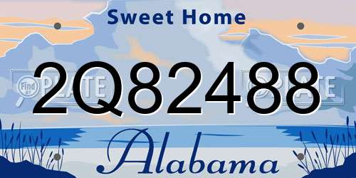 2Q82488 Alabama License Plate