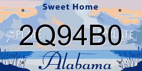 2Q94B0 Alabama License Plate