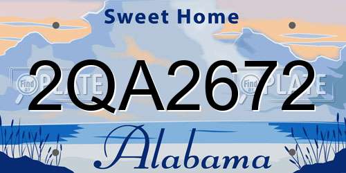 2QA2672 Alabama License Plate