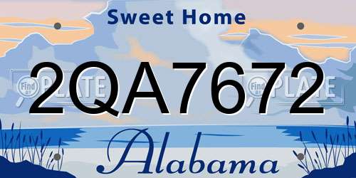 2QA7672 Alabama License Plate