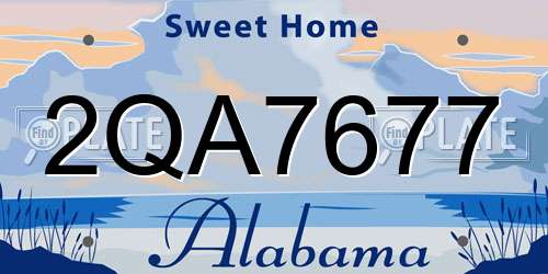 2QA7677 Alabama License Plate