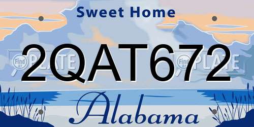 2QAT672 Alabama License Plate