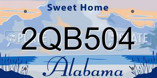 2QB504 Alabama License Plate