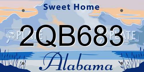 2QB683 Alabama License Plate