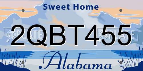 2QBT455 Alabama License Plate