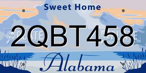2QBT458 Alabama License Plate