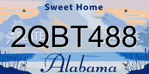 2QBT488 Alabama License Plate