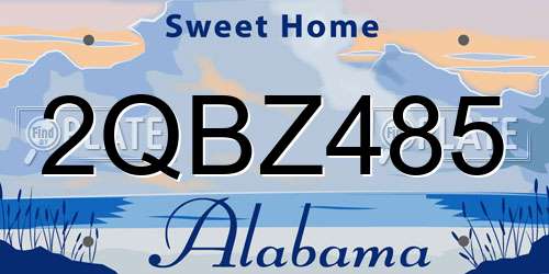 2QBZ485 Alabama License Plate