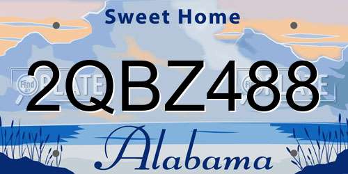 2QBZ488 Alabama License Plate