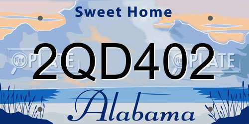 2QD402 Alabama License Plate