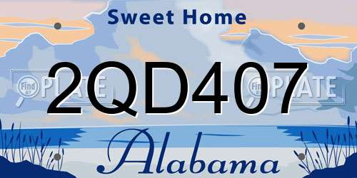 2QD407 Alabama License Plate