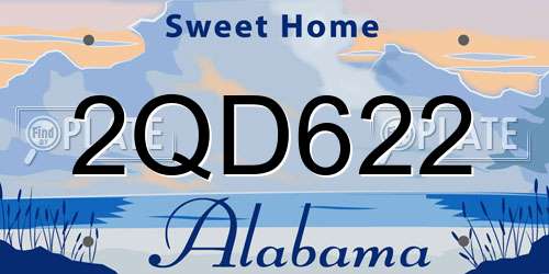 2QD622 Alabama License Plate