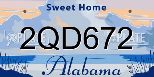2QD672 Alabama License Plate