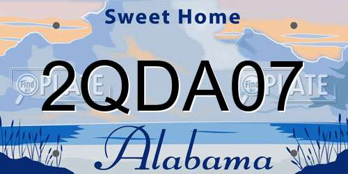 2QDA07 Alabama License Plate