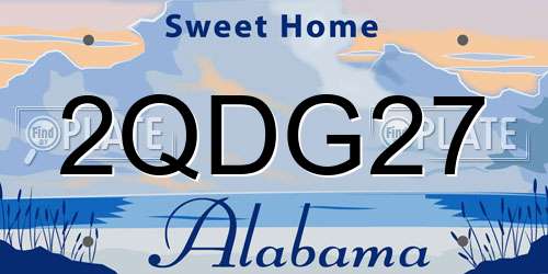 2QDG27 Alabama License Plate
