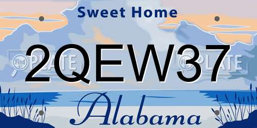 2QEW37 Alabama License Plate