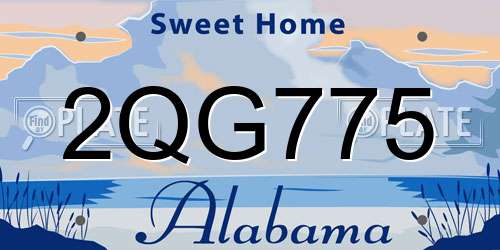 2QG775 Alabama License Plate