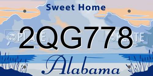 2QG778 Alabama License Plate