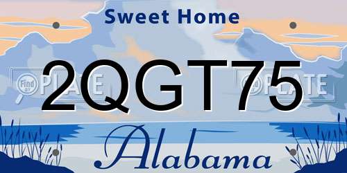 2QGT75 Alabama License Plate