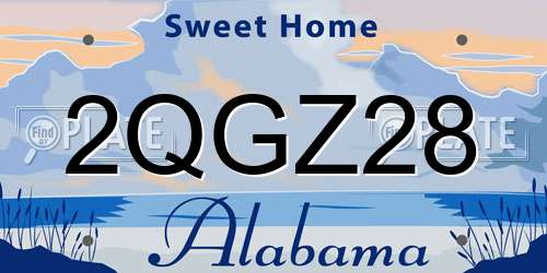 2QGZ28 Alabama License Plate