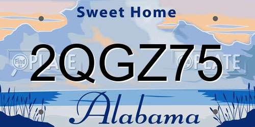 2QGZ75 Alabama License Plate