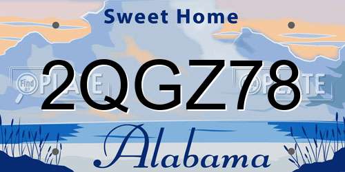 2QGZ78 Alabama License Plate