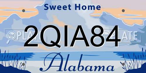 2QIA84 Alabama License Plate
