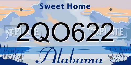 2QO622 Alabama License Plate