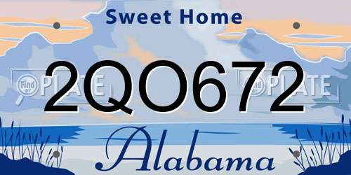 2QO672 Alabama License Plate