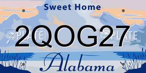 2QOG27 Alabama License Plate