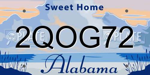 2QOG72 Alabama License Plate