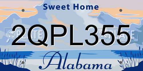 2QPL355 Alabama License Plate