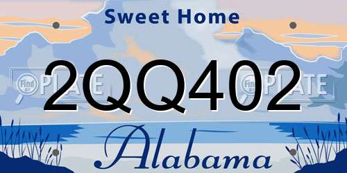 2QQ402 Alabama License Plate