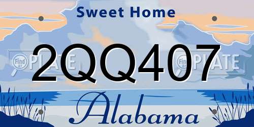 2QQ407 Alabama License Plate