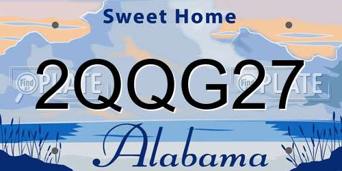 2QQG27 Alabama License Plate