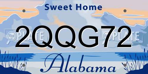 2QQG72 Alabama License Plate