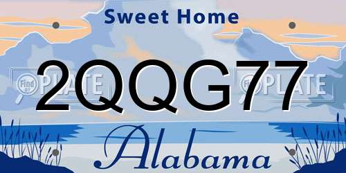 2QQG77 Alabama License Plate