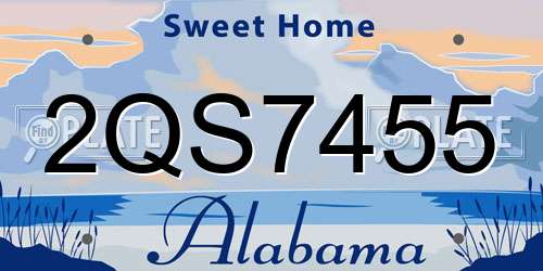 2QS7455 Alabama License Plate