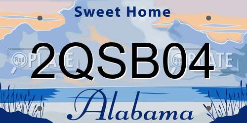 2QSB04 Alabama License Plate