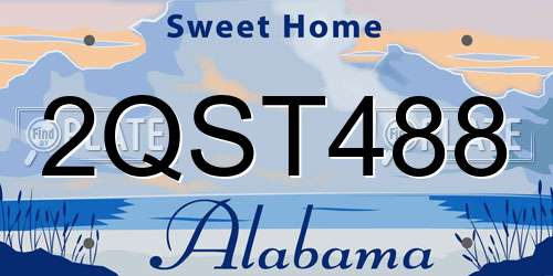2QST488 Alabama License Plate
