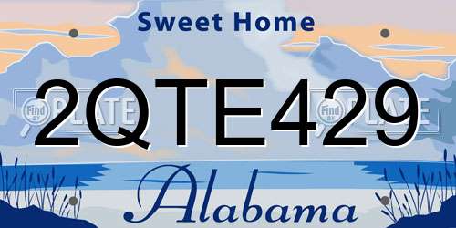 2QTE429 Alabama License Plate