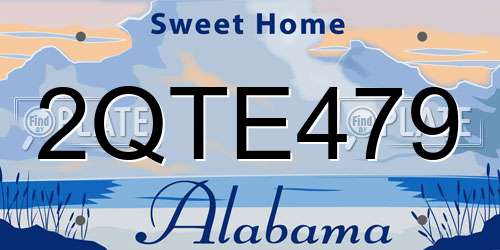 2QTE479 Alabama License Plate